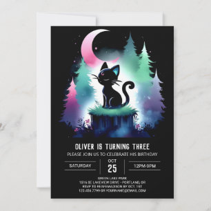 Custom Cute Cat Birthday Invitation