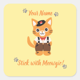 Custom Cute Cat Sticker - Stick with Meowgic