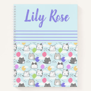 Custom Cute Cats Pattern Kid's Notebook