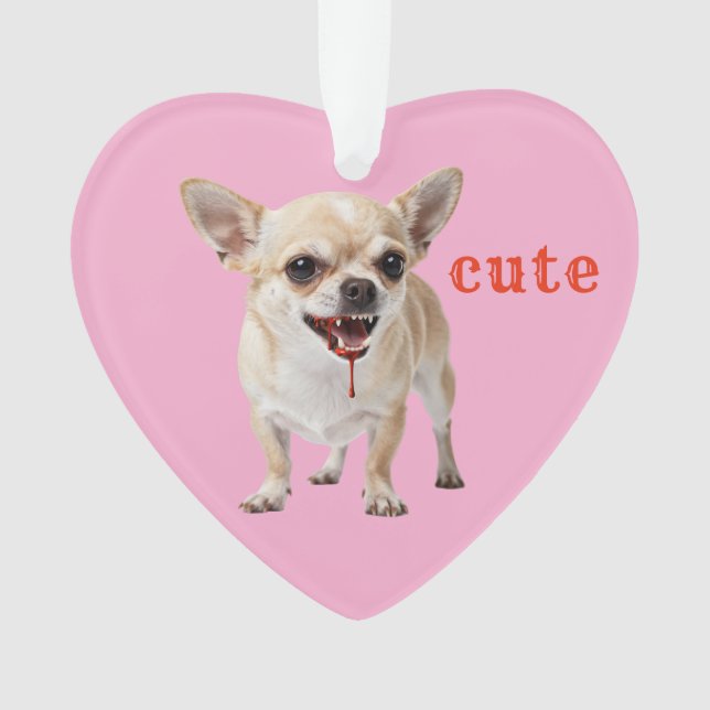 Custom Cute Chihuahua Aggro Nasty Vicious Ornament (Front)