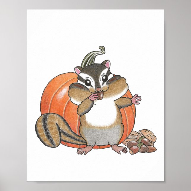 Custom Cute Chipmunk  Animal Nursery poster (Front)