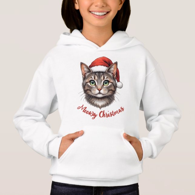Custom Cute Christmas Cat with Santa Hat (Front)