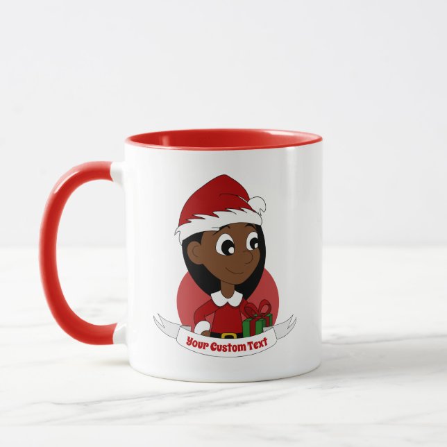 Custom cute Christmas girl cartoon Mug (Left)