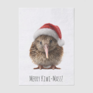 Custom Cute Christmas Kiwi Bird Red Santa Hat Tissue Paper