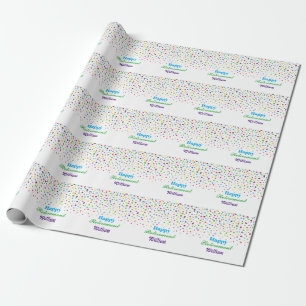 Custom Cute Colourful Confetti Happy Retirement  Wrapping Paper