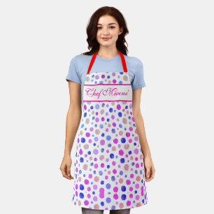 Custom cute colourful polka dots pattern kitchen apron