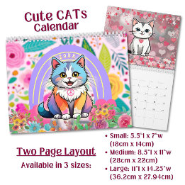 Custom Cute Cosy Cartoon Cats Calendar