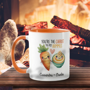 Custom Cute Couple "Carrot to My Hummus" Mug