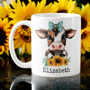 Custom Cute Cow Mug, Birthday gift for Girl Coffee Mug