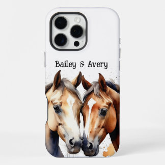 Custom Cute Cuddling Horses Couple Love Animals iPhone 16 Pro Max Case