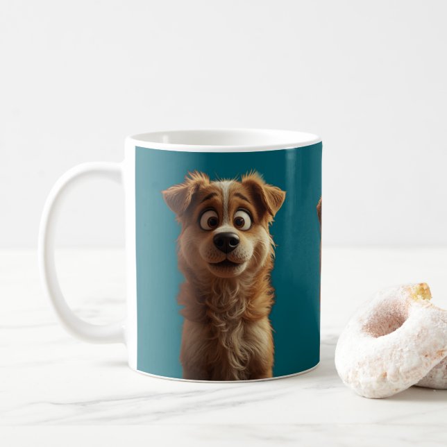 Custom Cute Dog Coffee Mug – Perfect Gift for Dog  (With Donut)