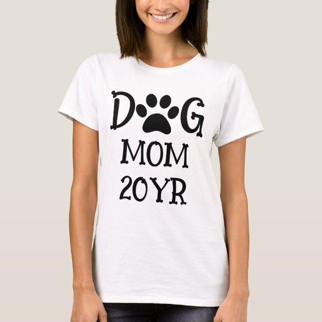 Custom cute dog lover paw print-dog mum T-Shirt (Front)