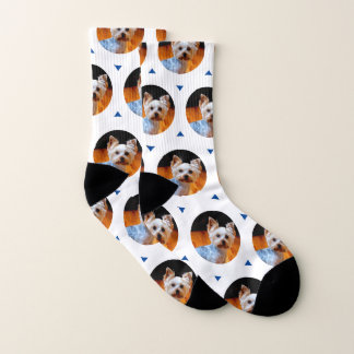 Custom Cute Dog or Your Pet Photo Pattern White Socks