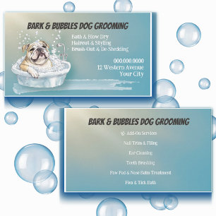Custom Cute Dog Pet Grooming Business Card