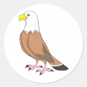 Custom Cute Eagle Cartoon Classic Round Sticker