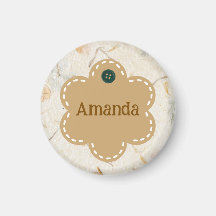 Custom cute earthy brown border in floral shape