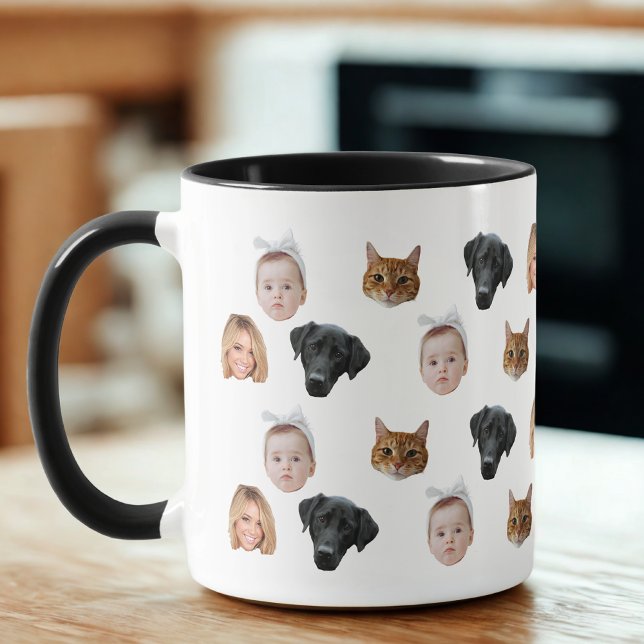 Custom Cute Family Face 4 Photos Mug (Creator Uploaded)