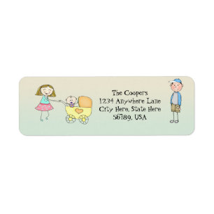 Custom Cute Family Return Address Labels