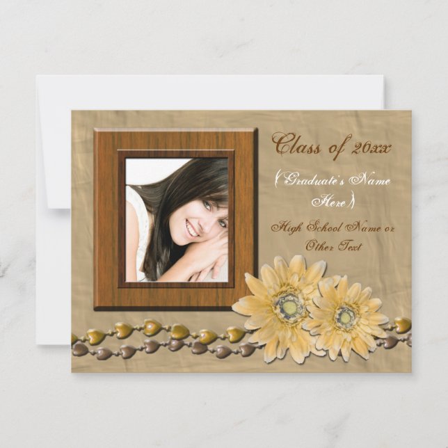 Custom Cute Floral Graduation Announcement (Front)