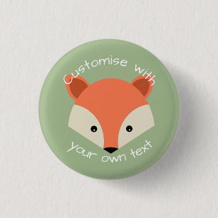 Custom Cute Fox Face 3 Cm Round Badge