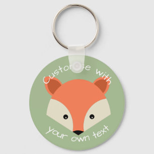 Custom Cute Fox Face Key Ring