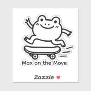 Custom Cute Frog Skateboard Sticker – Personalised