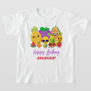 Custom Cute Fruit Happy Birthday Kids T-Shirt