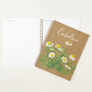Custom Cute Fun Vintage Camomile Flowers Planner