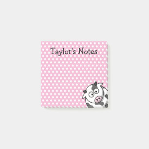 Custom Cute Funny Cartoon Cow Post-it Notes