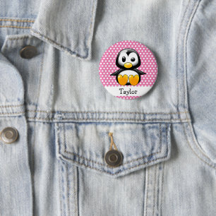 Custom Cute Funny Cartoon Penguin 6 Cm Round Badge