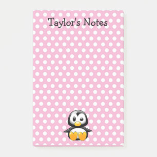 Custom Cute Funny Cartoon Penguin Post-it Notes