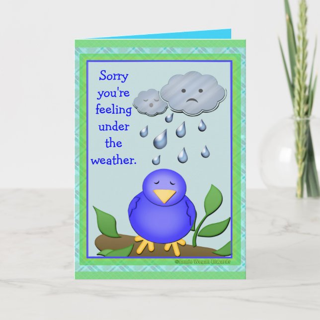 Custom Cute Get Well Soon Greeting Card. Card (Front)