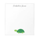 Custom cute green turtle animal design notepad