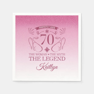 Custom Cute Happy 70th Birthday Napkin