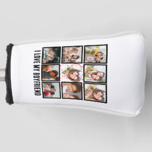 Custom Cute I love my boyfriend 9 Photo collage Golf Head Cover