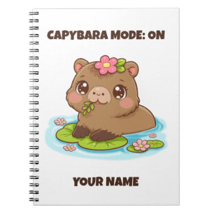 Custom Cute Kawaii Capybara Mode Notebook