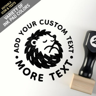Custom Cute Kawaii Chibi Sensory Hedgehog ADHD Log Rubber Stamp