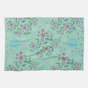 Custom Cute Kidcore Confetti Floral & Vine Pattern Tea Towel