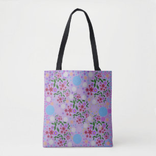 Custom Cute Kidcore Confetti Floral & Vine Pattern Tote Bag