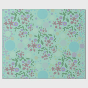Custom Cute Kidcore Confetti Floral & Vine Pattern Wrapping Paper