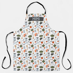 Custom Cute Kitchen Elements Pattern Apron