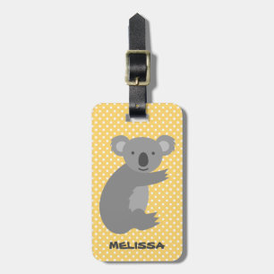 Custom cute koala bear travel luggage tag for girl