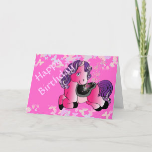Custom Cute little pink pony Card