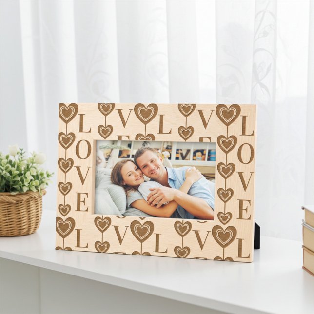 Custom Cute "LOVE" and Hearts Strings Pattern Etched Frames (Creator Uploaded)