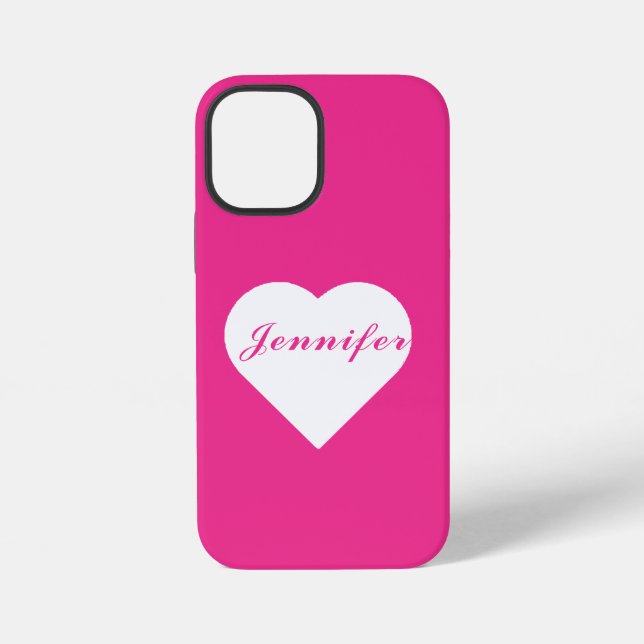 Custom cute love pink white minimalist calligraphy iPhone case (Back)
