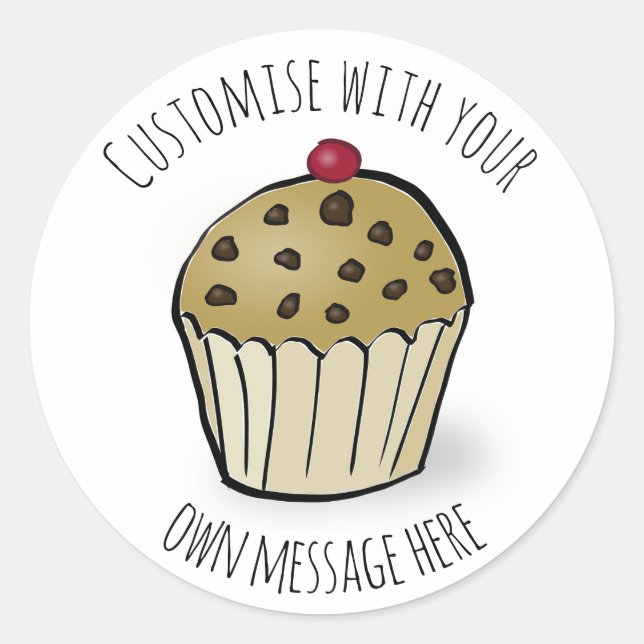 Custom Cute Mini Muffin Classic Round Sticker (Front)