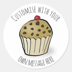 Custom Cute Mini Muffin Classic Round Sticker