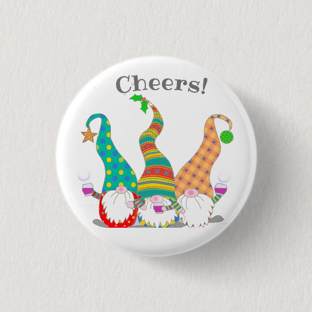 Custom Cute Nordic Gnomes Celebrating Tote Bag 3 Cm Round Badge (Front)
