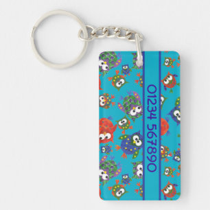 Custom Cute Owls Double-sided Keychain