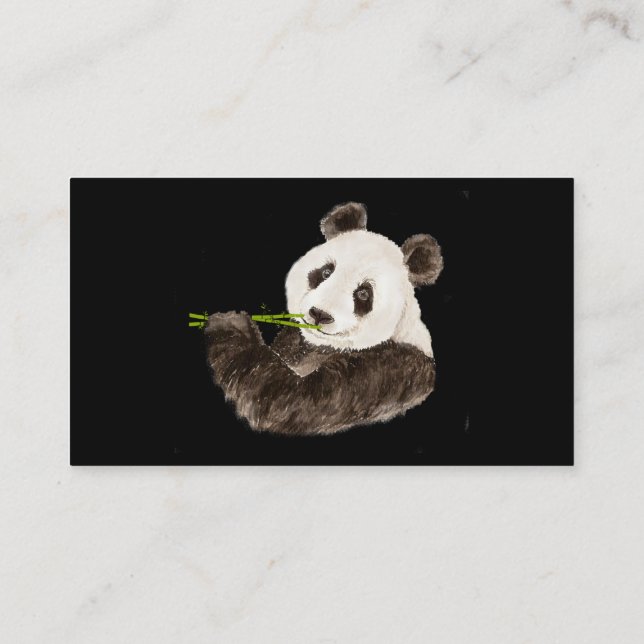 Custom Cute Panda, Asian Bear, Animal Business Card (Back)
